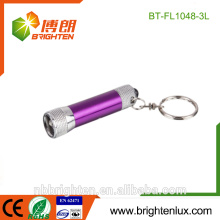 Venta al por mayor de la fábrica Venta al por mayor Uso de la emergencia Mini tamaño OEM Alta calidad 4 * LR4 Batería Aleación de aluminio multicolor 3 llevó el keychain llevado de la antorcha